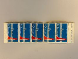 1953 Zürich Airport Eröffnung, 5er Streifen, postfrisch