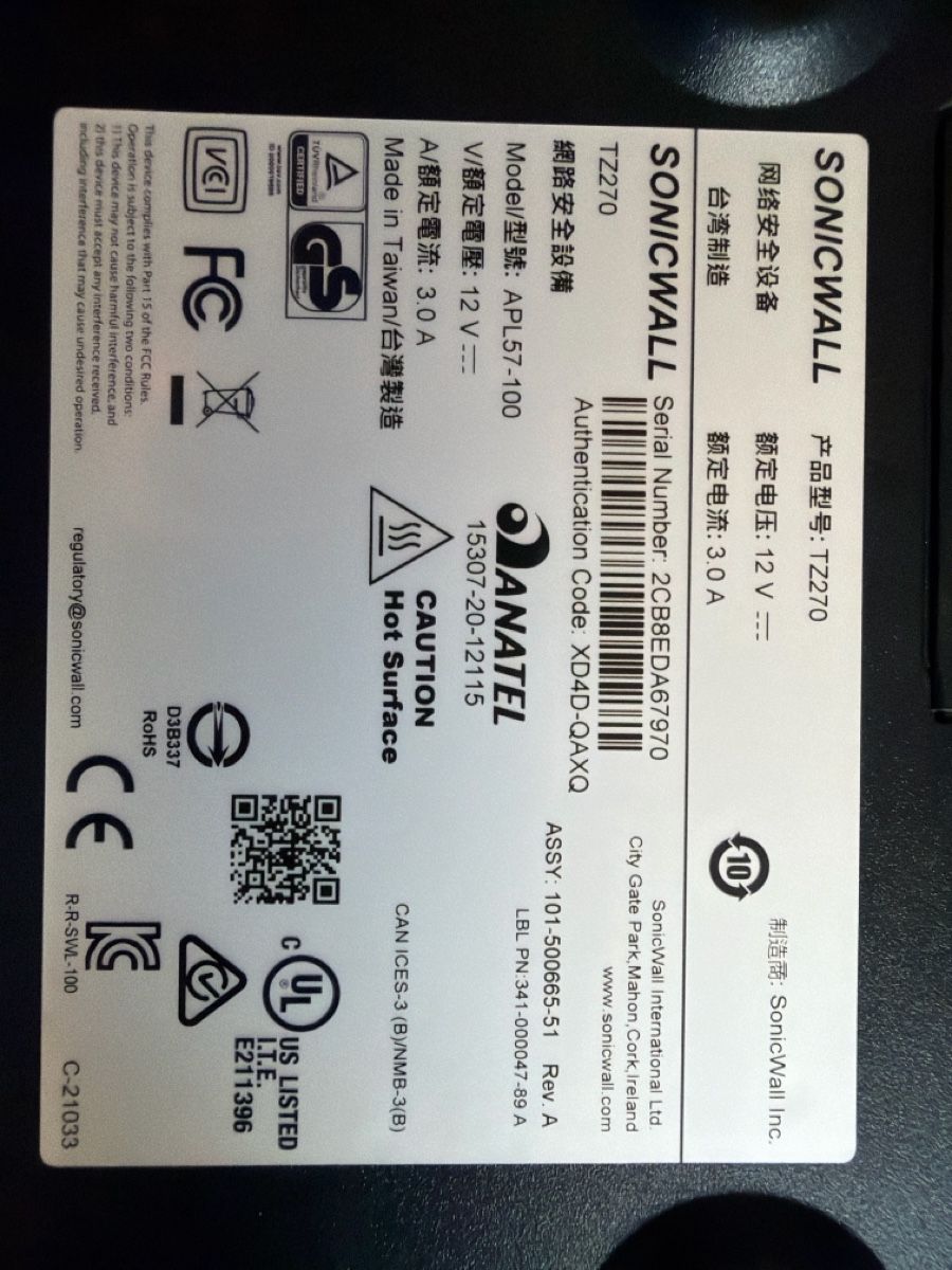 Sonicwall Firewall: SonicWall TZ270 Firewall – Gebraucht aus Sempach von frozendad 2