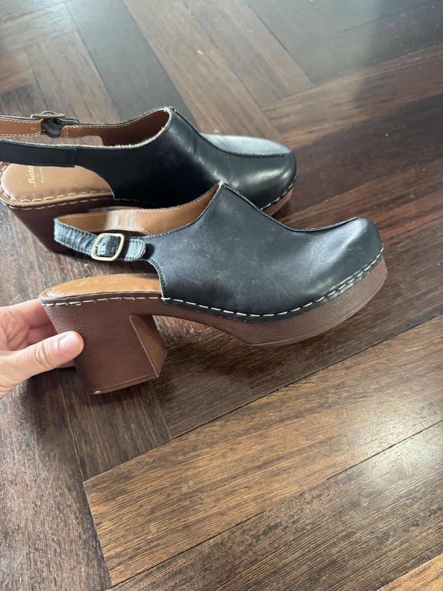 Damenschuhe: Bata Slingpumps/Clogs Leder Schwarz – Neu (gemäss Beschreibung) aus Nidau von leo_h2vb 2