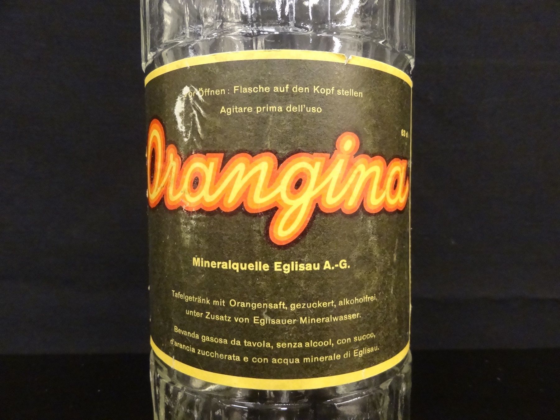 Gläser, Krüge & Flaschen: alte Flasche ORANGINA EGLISAU 1962 – Gebraucht aus Kerzers von Flaschenposten 2