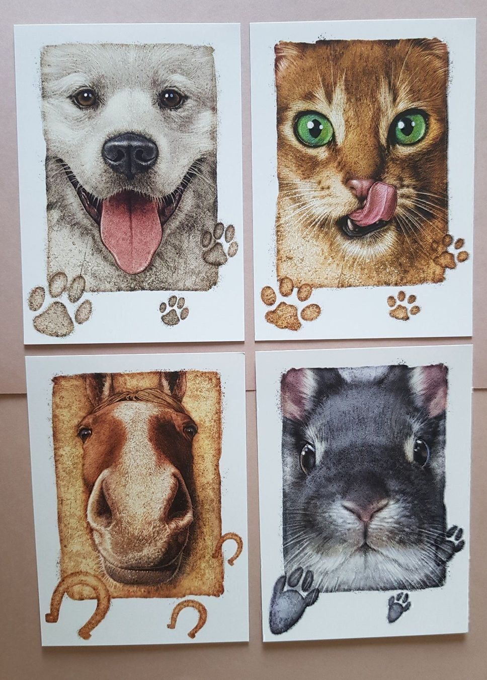 Cartoline: Postkarten 4 Subjekts TIERE – Nuovo e nell'imballaggio originale da Zürich venduto da Avd