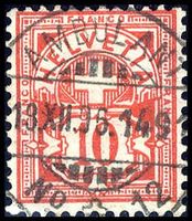 1906 Ziffermuster Nr. 83 mit Vollstempel  AMBULANT 13.XII.06