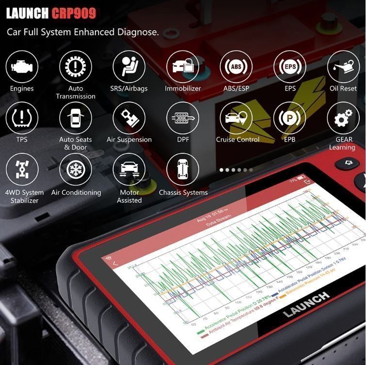 Launch Tutti gli attrezzi: Launch X431 CRP909 Komplett-System OBD2 – Nuovo e nell'imballaggio originale da Chur venduto da P0WER 1