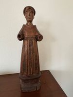 Holzschnitzerei Franziskanermönch, antike Deko-Figur