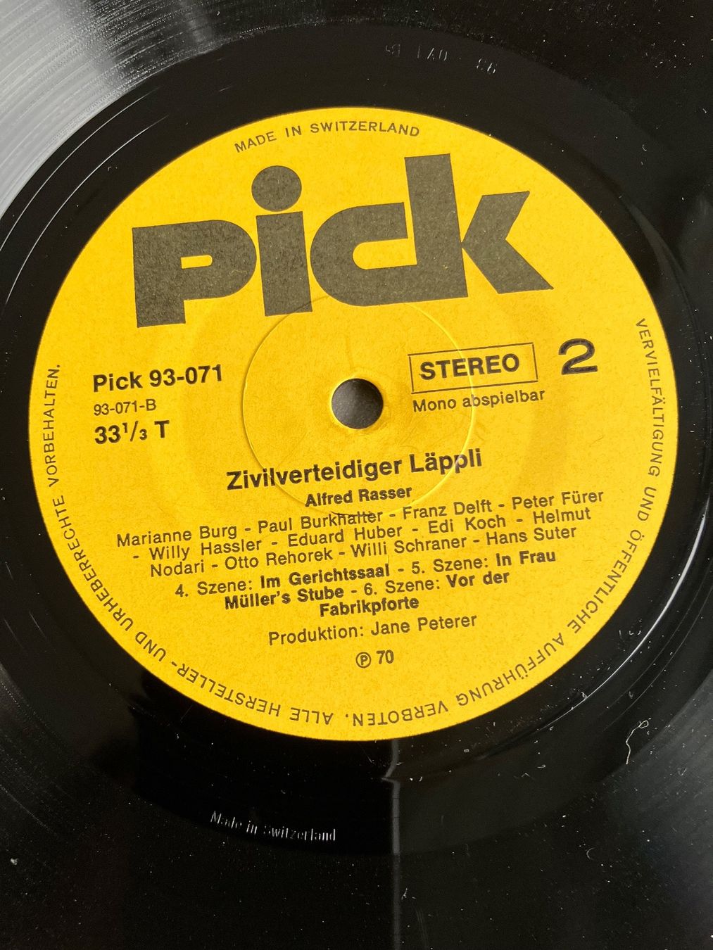 Dischi in vinile: ZIVILVERTEIDIGER LÄPPLI Schallplatte PICK 93-071 – Usato da Glattfelden venduto da Danshari 5