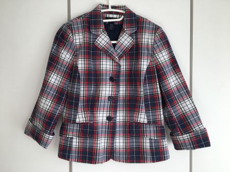Wunderschöner Karo Baumwollblazer blau rot weiss von Gant