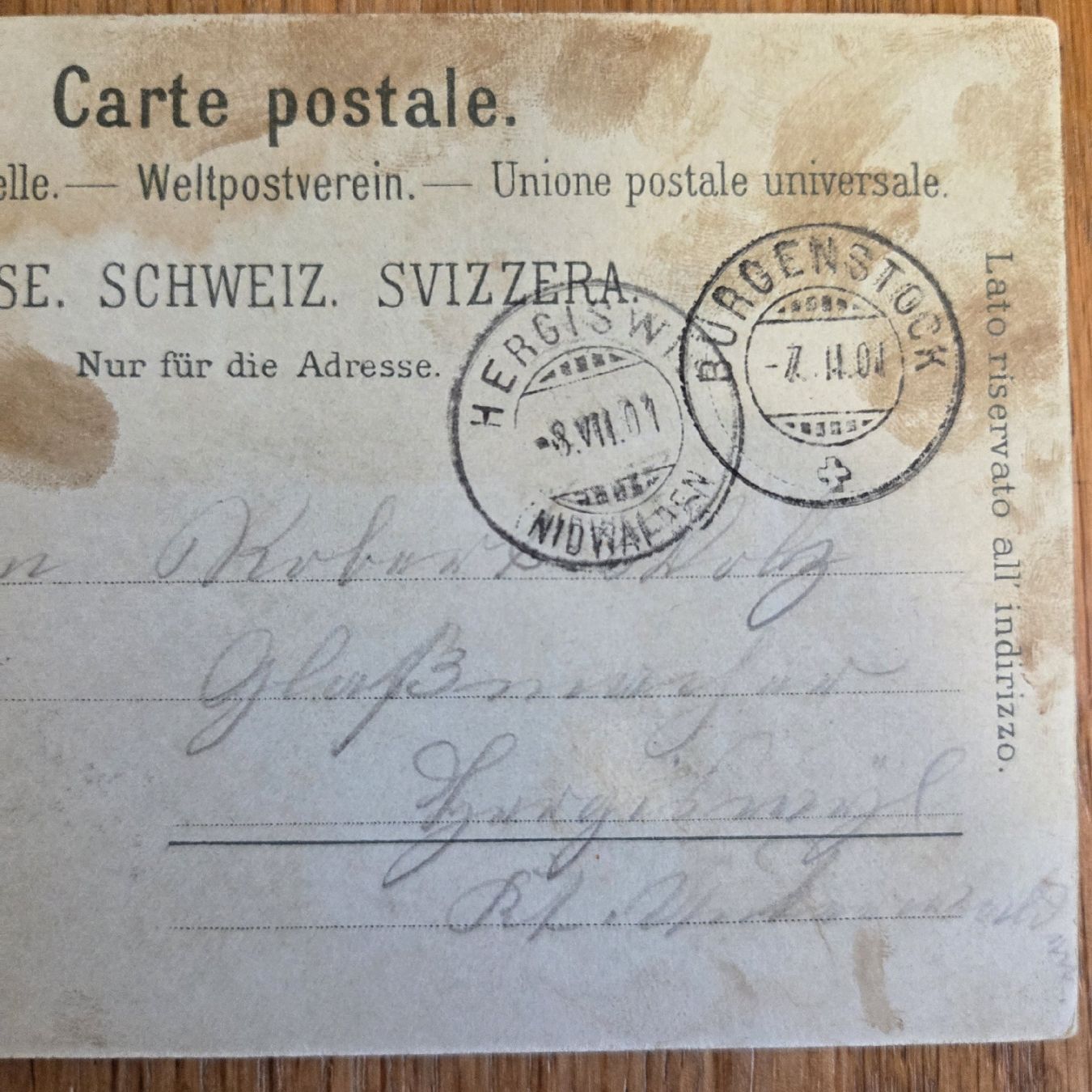 Ansichtskarten: Antike Ansichtskarte Bürgenstock mit Briefmarke, Top – Gebraucht aus Stans von Ducati16 4