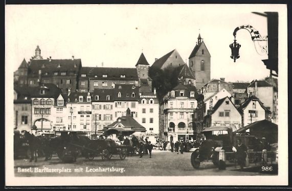 Cartes postales: Basel, Barfüsserplatz mit Leonhartsburg – D'occasion à Berlin par bartko-reher