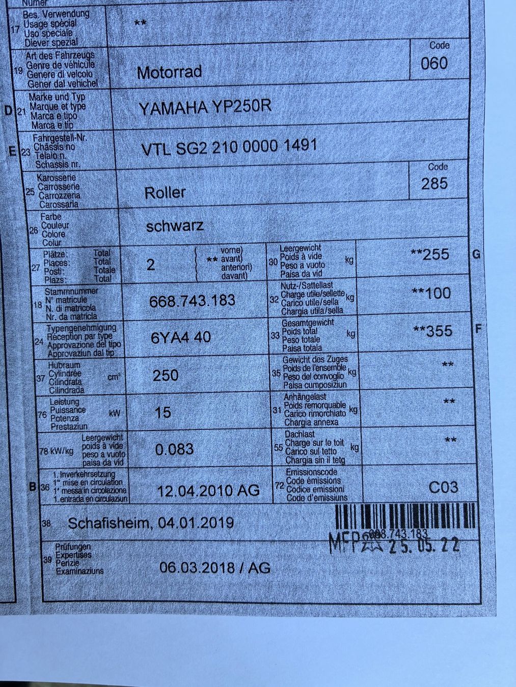 Yamaha Scooter: Yamaha 250 X MAX – Usato da St. Gallen venduto da zx10r 6
