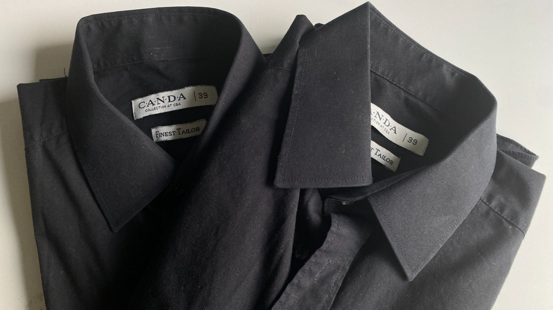 C&A Camicie: Herren 2 Hemden langarm Gr. 39 schwarz – Usato da Hünenberg venduto da Ecila 1