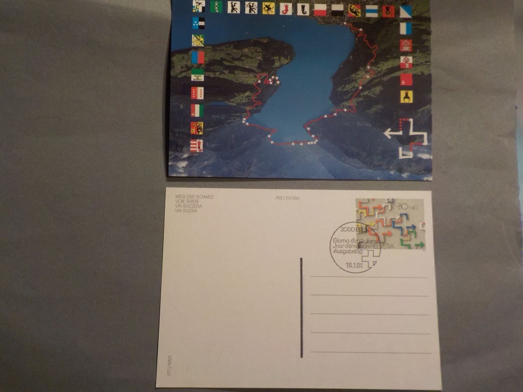 Alle Briefmarken: 1991, Postkarte Pro Patria,CH-Wanderwege – Neu (gemäss Beschreibung) aus Muri b. Bern von Ricardoverkauf