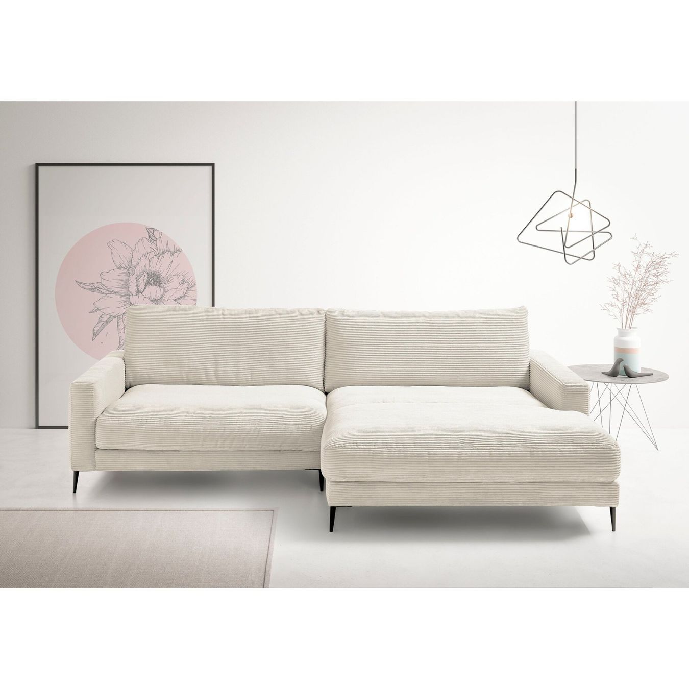 Sofas: Ecksofa  Uptown in Cord Snow rechts – Neu und originalverpackt aus Bischofszell von deluxe-moebel