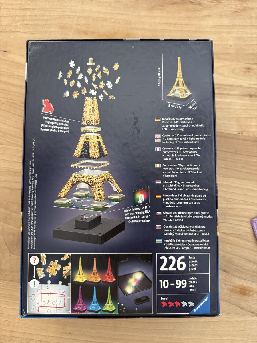Ravensburger Puzzle: 3D Puzzle Eifelturm – Usato da Luzern venduto da Daniela1907 2