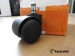 5x Drehstuhlrollen, M11x22mm black. Lieferung gratis
