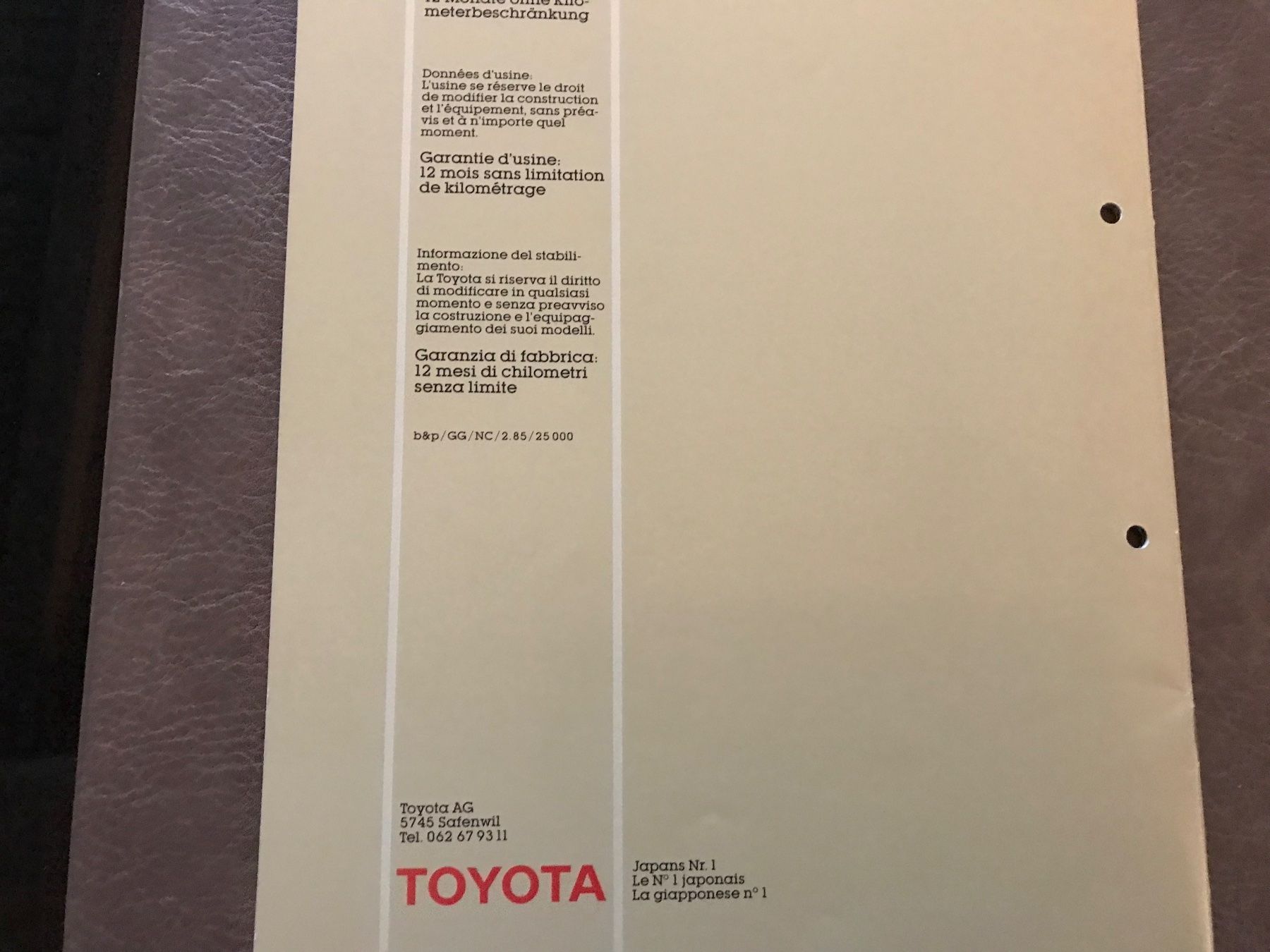 Toyota Dokumente: Toyota Prospekt – Gebraucht aus Balterswil von Jeko1967 7
