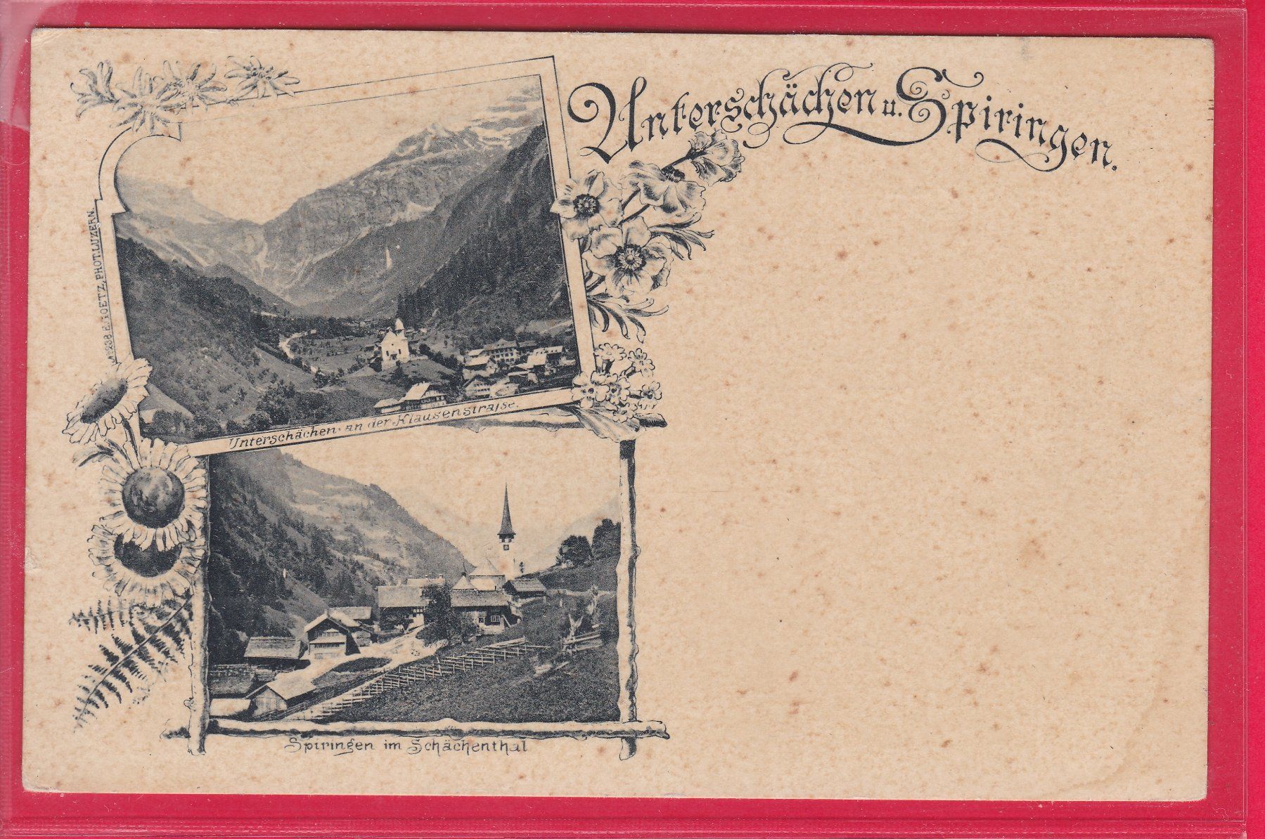 Ansichtskarten: UNTERSCHÄCHEN UND SPIRIGEN – Gebraucht aus Oberrieden von Gebirgsstelze