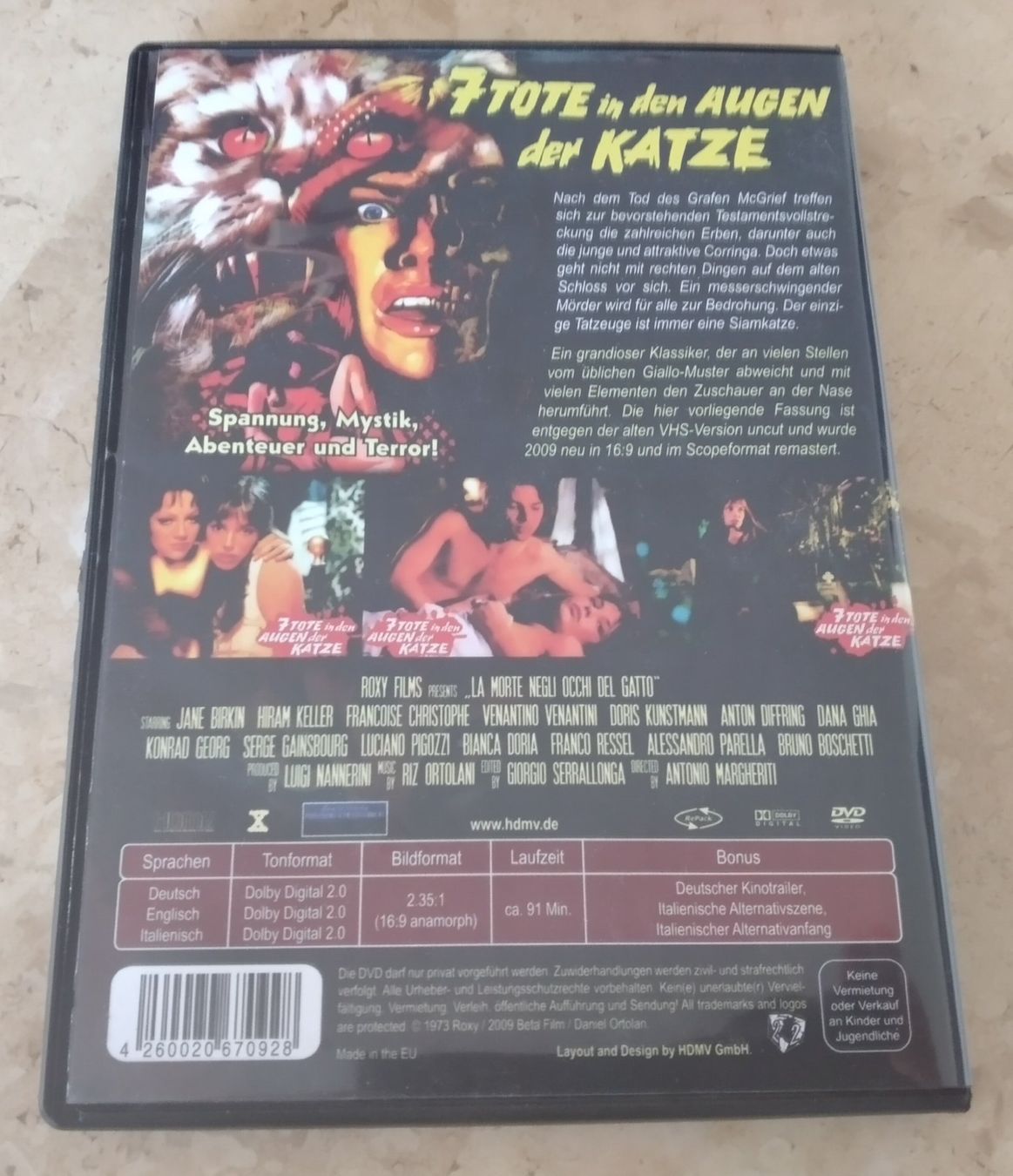 Alle DVDs: 7 tote in den Augen der Katze uncut – Gebraucht aus Dietwil von Vrilodin 1