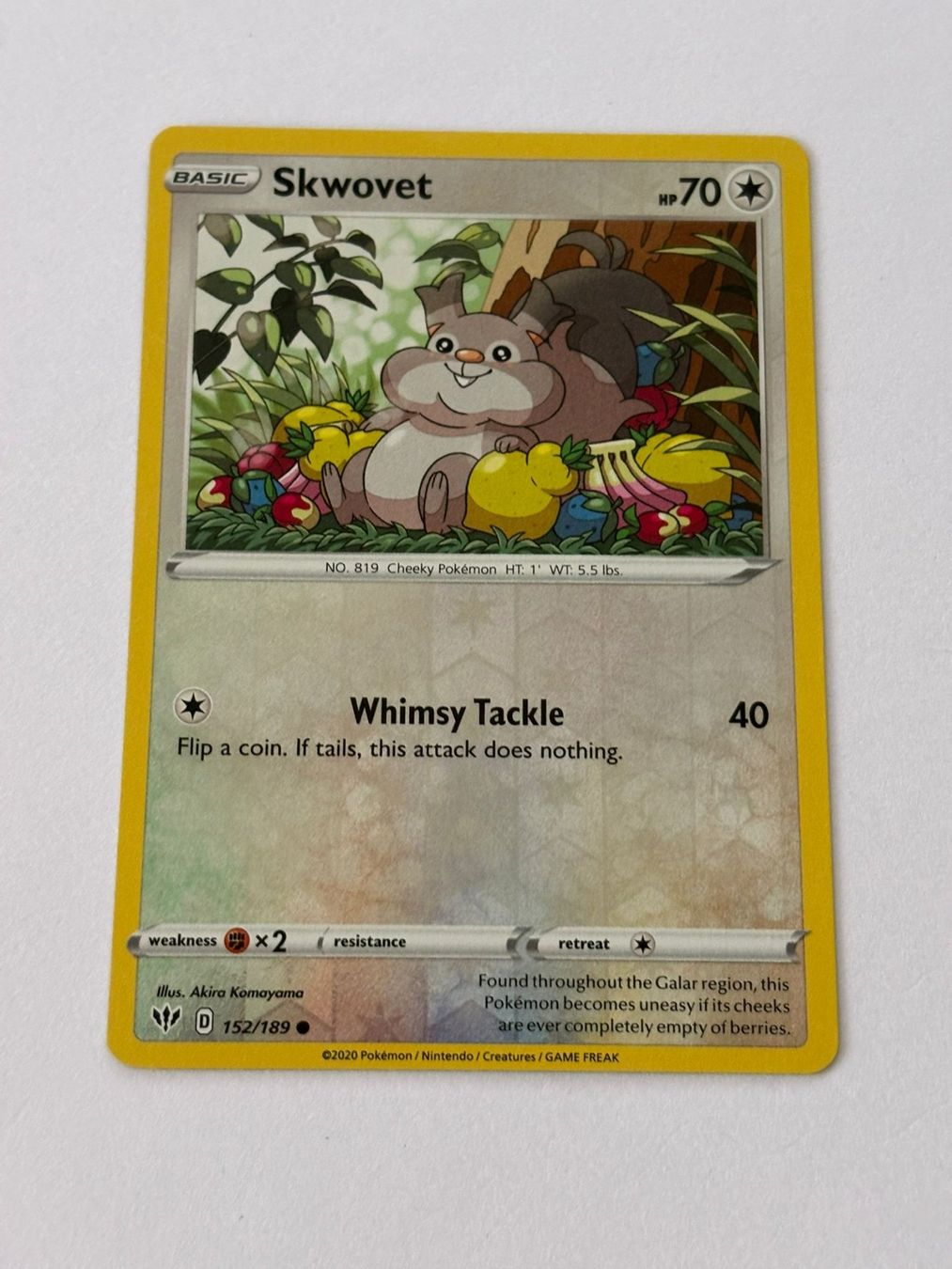 Pokémon Carte collezionabili: Skwovet 152/189 – Usato da Herisau venduto da Seyashop_2