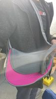 Atmungsaktive Hundetransporttasche, Pink/Grau