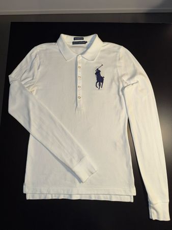 Ralph Lauren Poloshirt Langarm Weiss Gr. S