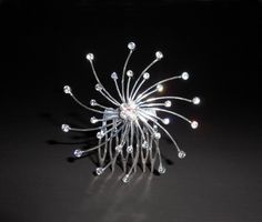 Haarschmuck mit Kristallen u.Kamm, Farbe: Silber