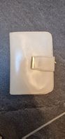 Elegante Damenbörse Leder Vintage Weiss Gold Retro