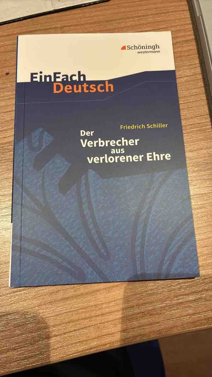 Livres: Der Verbrecher aus verlorener Ehre Buch – D'occasion à Edlibach par Foxonthehood