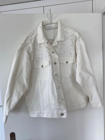 Jeans Jacke mit Perlen (Gr. 40)