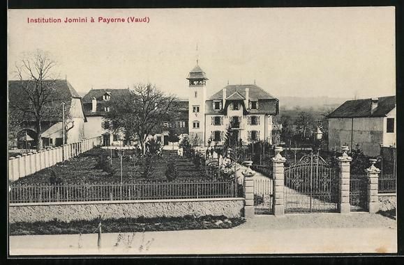 Cartoline postali: AK Payerne / Vaud, Institution Jomini – Usato da Berlin venduto da bartko-reher