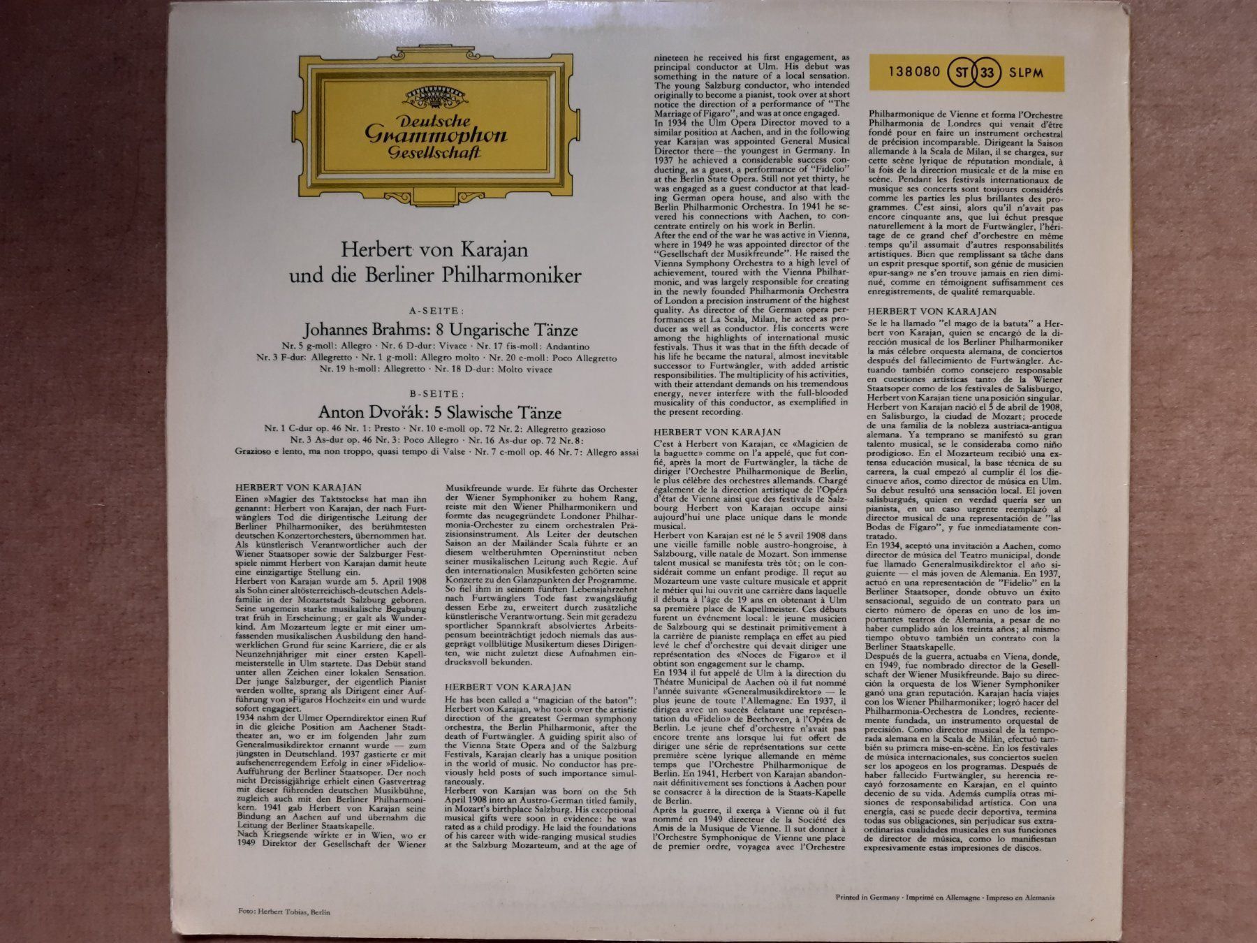Schallplatten: Tänze von Brahms und Dvorak, Karajan – Gebraucht aus Chur von adamante 1