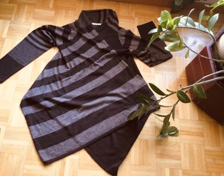Veste EVALINKA de haute qualité, Lagenlook en laine, neuve M