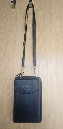 Handytasche inkl. Portemonnaie mit Trageriemen, schwarz, neu