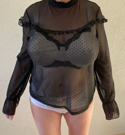Top schwarz L 42/44 KIABI durchsichtig transparent (Nr. 20)