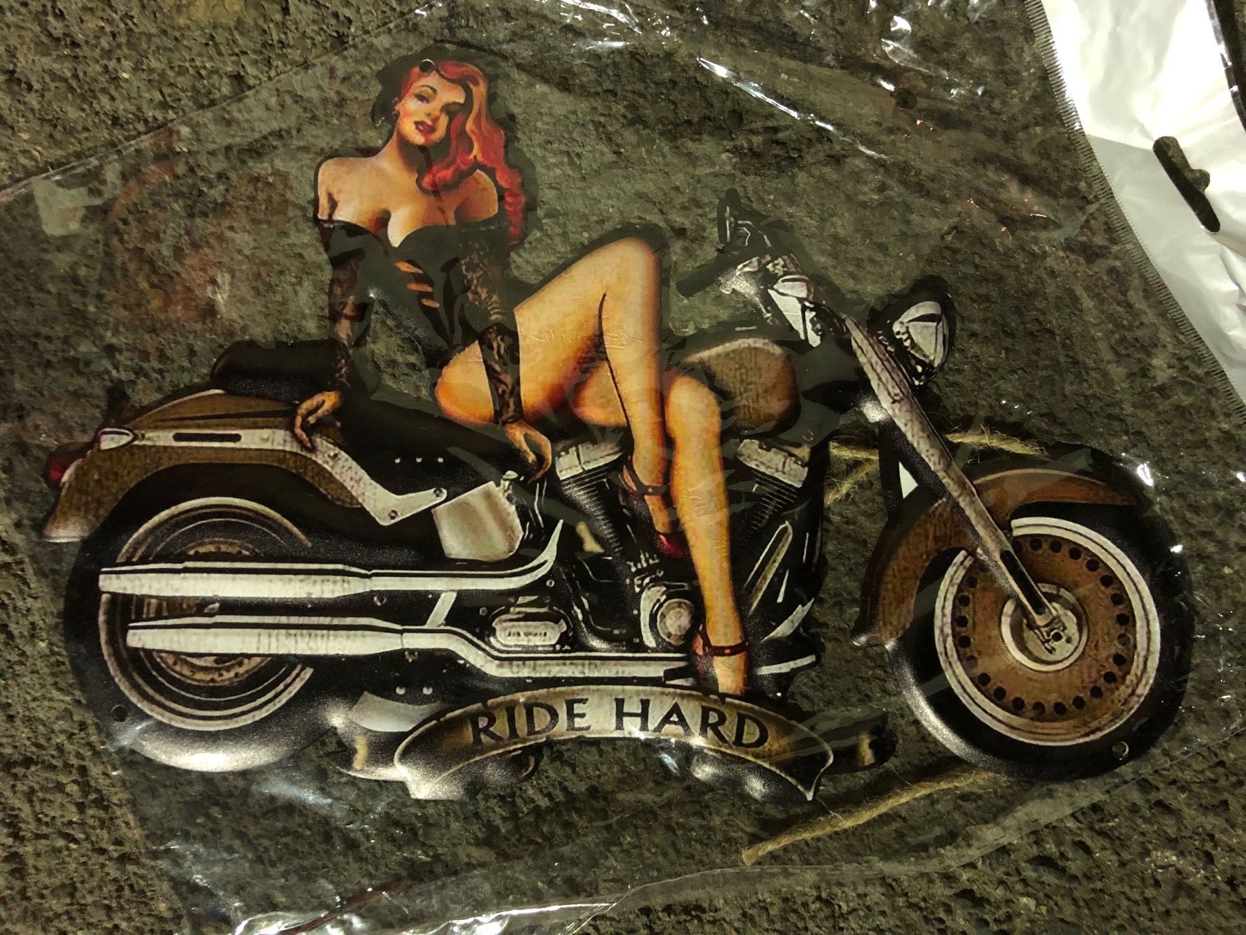Insegne: Ride hard motorcycle pin up – Nuovo (secondo la descrizione) da Reinach AG venduto da rares75