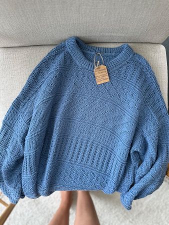 Handgestrickter Pullover Merino/Baumwolle