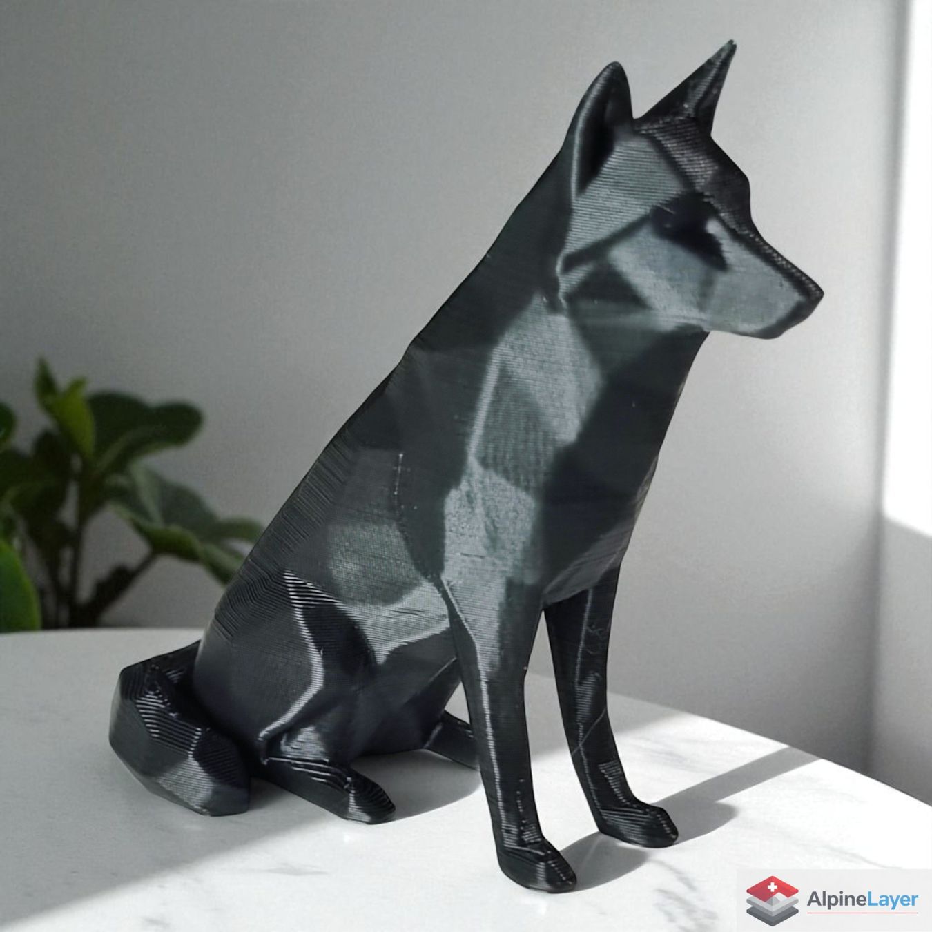 Spielzeuge: Low Poly Wolf 3D Printed Decorative Figure Black – Neu (gemäss Beschreibung) aus Losone von AlpineLayer 1
