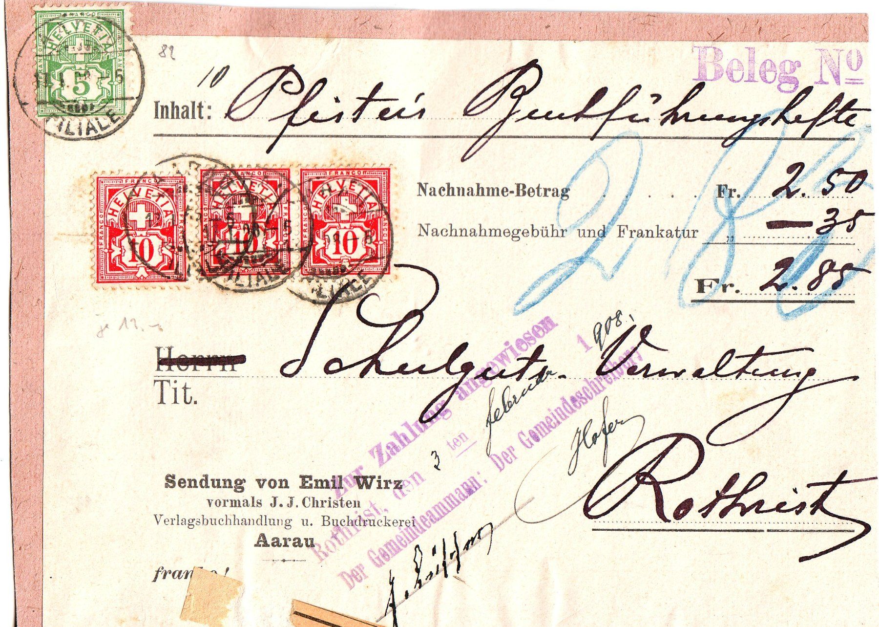 Enveloppes & pochettes d'envoi: Paketadresse Rothrist – D'occasion à Brittnau par trouvaille02