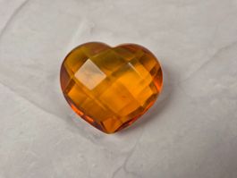 Cœur en ambre baltique authentique – facetté – 12 g