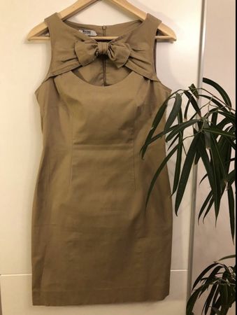Moschino Dress, Size Small, Khaki, Cute Bow - Great Price!