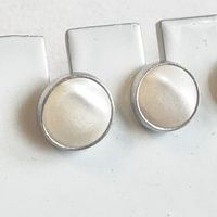 Ohrstecker rund Cabochon 8mm 925 Silber Perle Perlmutt
