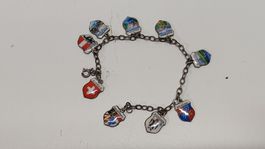 Armband mit Länderwappen, 800er Silber (S23)
