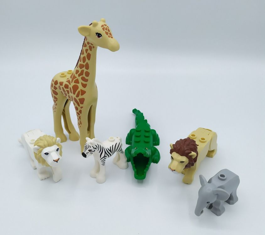 Lego Safari Tiere, Löwen, Krokodil, Giraffe, Zebra, Elefant (Neu und ...