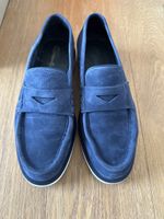 Santoni Loafers Suede Blue Size EU 37 1/2 US 7