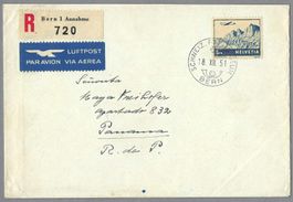 1951, FLUGBRIEF MIT 5 FR. F34 NACH PANAMA, SELTEN!