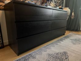 MALM Kommode 6 Schubladen schwarzbraun