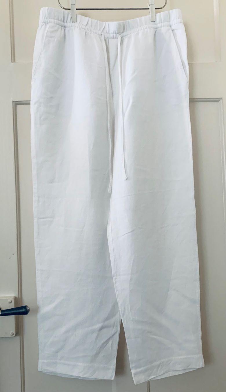 Pantaloni: Leinen Hose, Gr. M, weiss – Usato da Bern venduto da Flora.Sonea