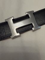 Cintura Hermès reversibile pelle arancio nero con scatola