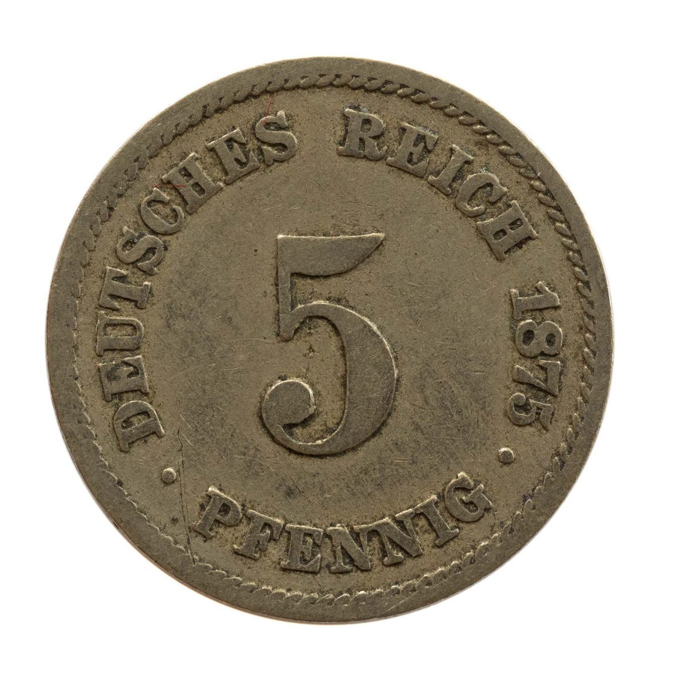 Tutti le monete: Deutschland Kaiserreich 5 Pfennig 1875 A – Usato da Rotkreuz venduto da num_6343