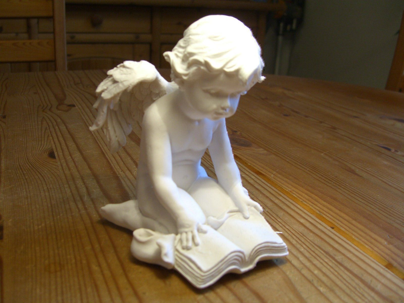 Statuette: herziger Engel mit Buch, Kunststein, neu – Nuovo (secondo la descrizione) da Winterthur venduto da Ghandi5 1
