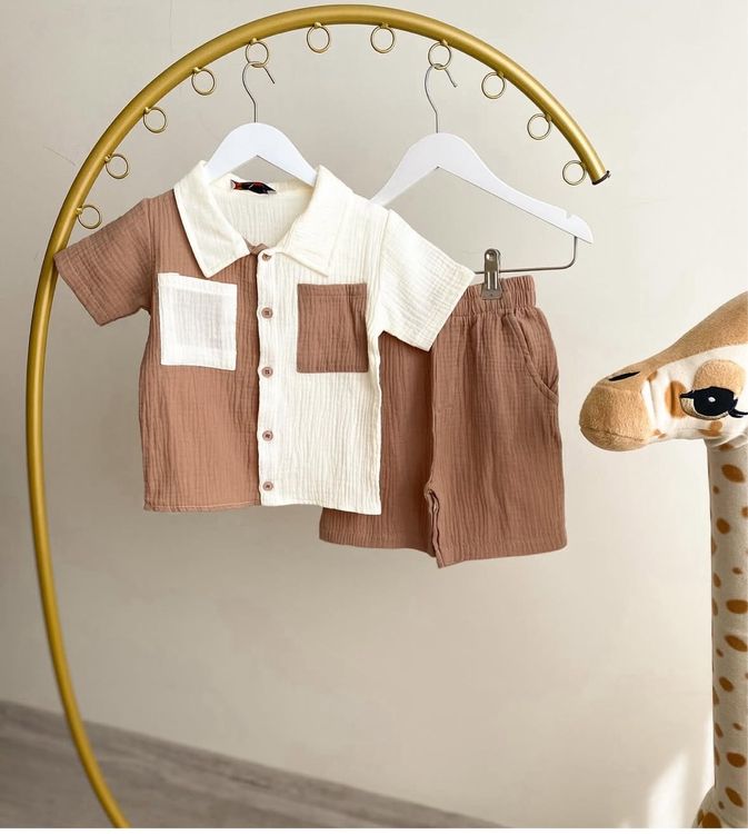 Sommer Zweiteiler Für Mädchen - Baumwoll Bluse & Shorts Set In Lässigem Style